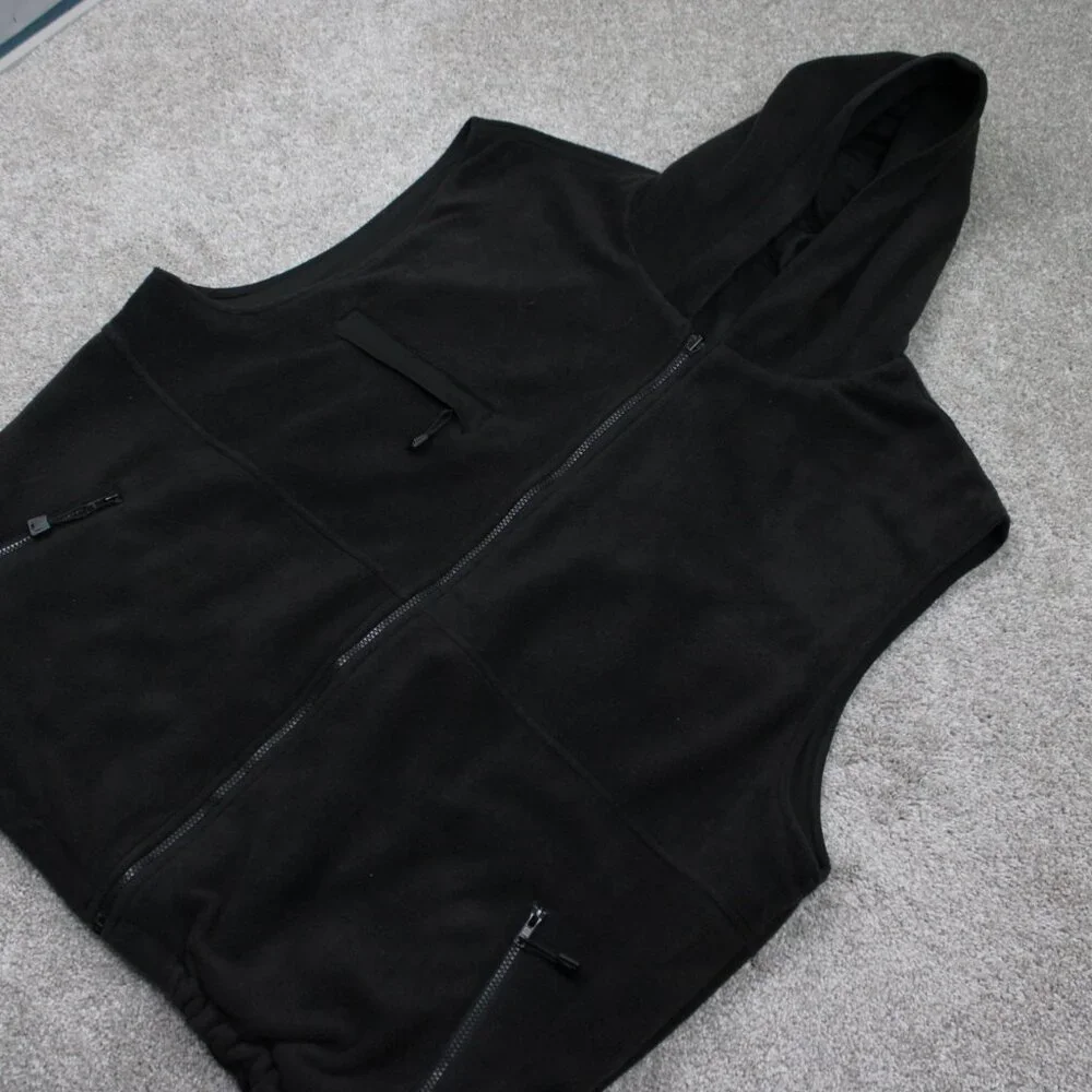Ice Armor Reversible Vest Jacket Mens 2XL XXL Black Hooded Full Zip Coat‎